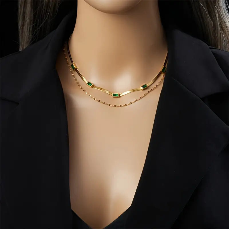 Colier retro cu două straturi Sorella Edelstein | Aur