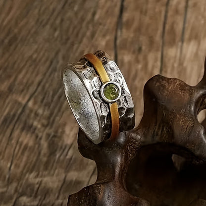 Inel elegant cu zirconiu verde