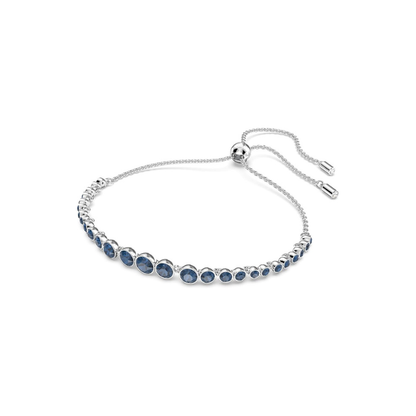 Brățară de tenis de safir tăiat rotund | Aur alb