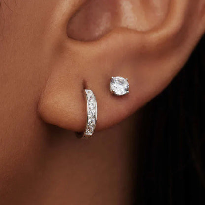 Set de cercei cu pietre Dara Brillane | Aur alb