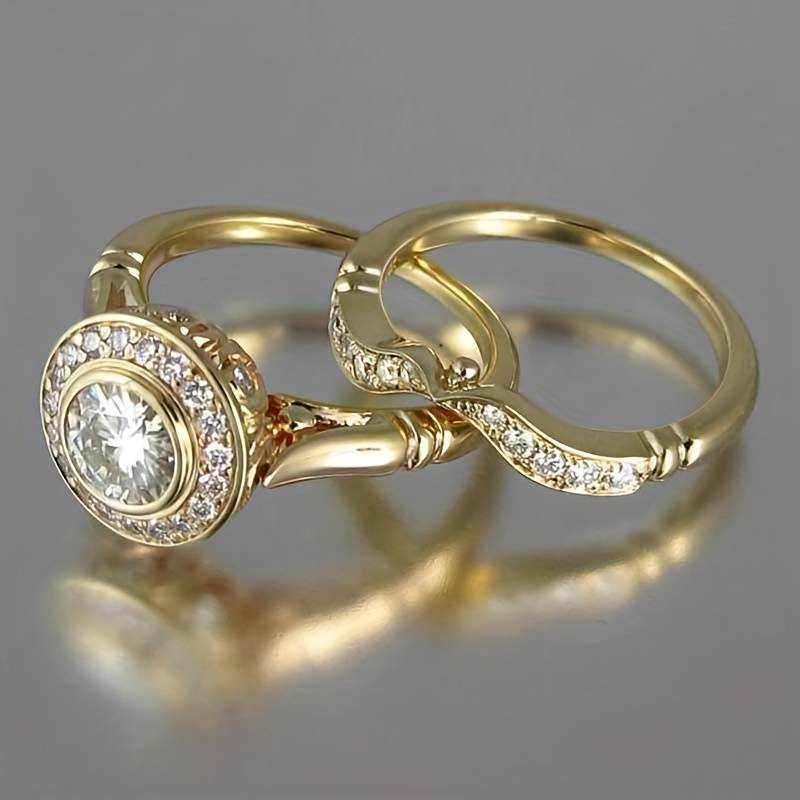 Pachet Inele Vintage de Aur și Zirconiu