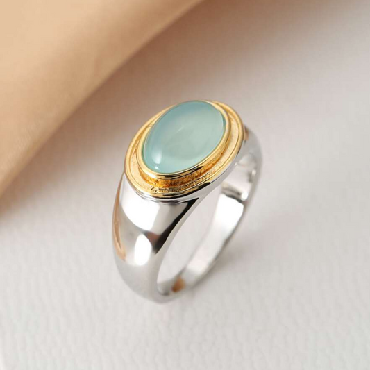 Danna - Inel Vintage cu Granat Verde