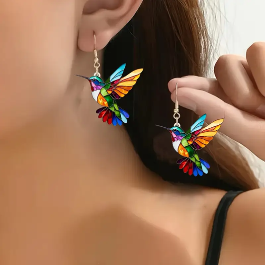 Cercel colibri colorat