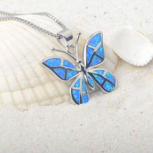 Colier fluture de opal