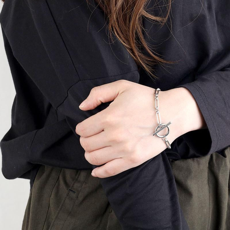 Bratara Link T-Bar | Aur alb